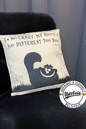 Coussin – I’M NOT CRAZY – CHESHIRE CAT