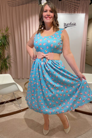 Amanda Light Blue Sundae Print Swing Dress