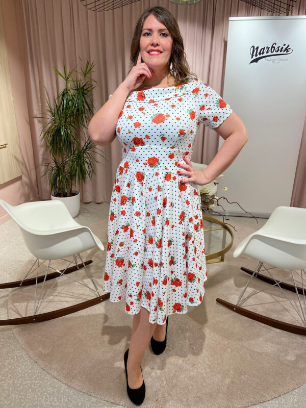 Darlene Retro Heart & Rose Dress – Image 5